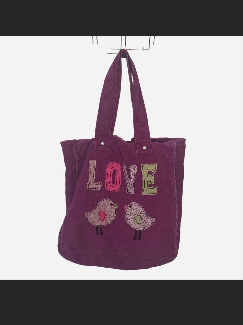 Arizona Jean Company LOVE Embroidered Purple Tote Bag - Women's Fashion Bag